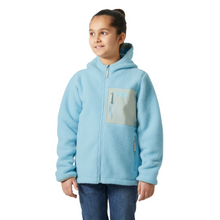 Load image into Gallery viewer, Helly Hansen Junior Champ Pile Hooded Full Zip Fleece 2.0 (Light Cyan)(Ages 9-14)
