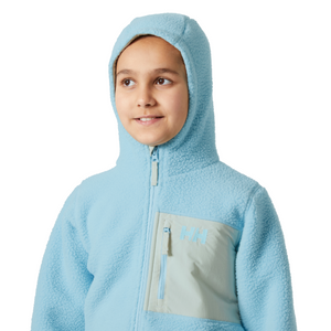 Helly Hansen Junior Champ Pile Hooded Full Zip Fleece 2.0 (Light Cyan)(Ages 9-14)
