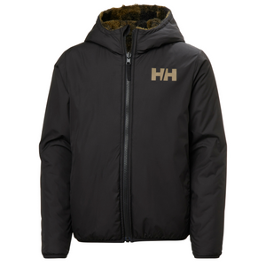 Helly Hansen Junior Champ Reversible Hooded Full Zip Fleece (Black AOP)(Ages 9-14)