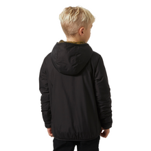 Load image into Gallery viewer, Helly Hansen Junior Champ Reversible Hooded Full Zip Fleece (Black AOP)(Ages 9-14)
