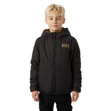 Load image into Gallery viewer, Helly Hansen Junior Champ Reversible Hooded Full Zip Fleece (Black AOP)(Ages 9-14)
