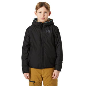 Helly Hansen Junior Champ Reversible Hooded Full Zip Fleece (Black Splash/Camo Aop)(Ages 8-16)