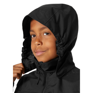 Helly Hansen Junior Crew Hooded HT Waterproof Jacket (Black)(Ages 8-16)