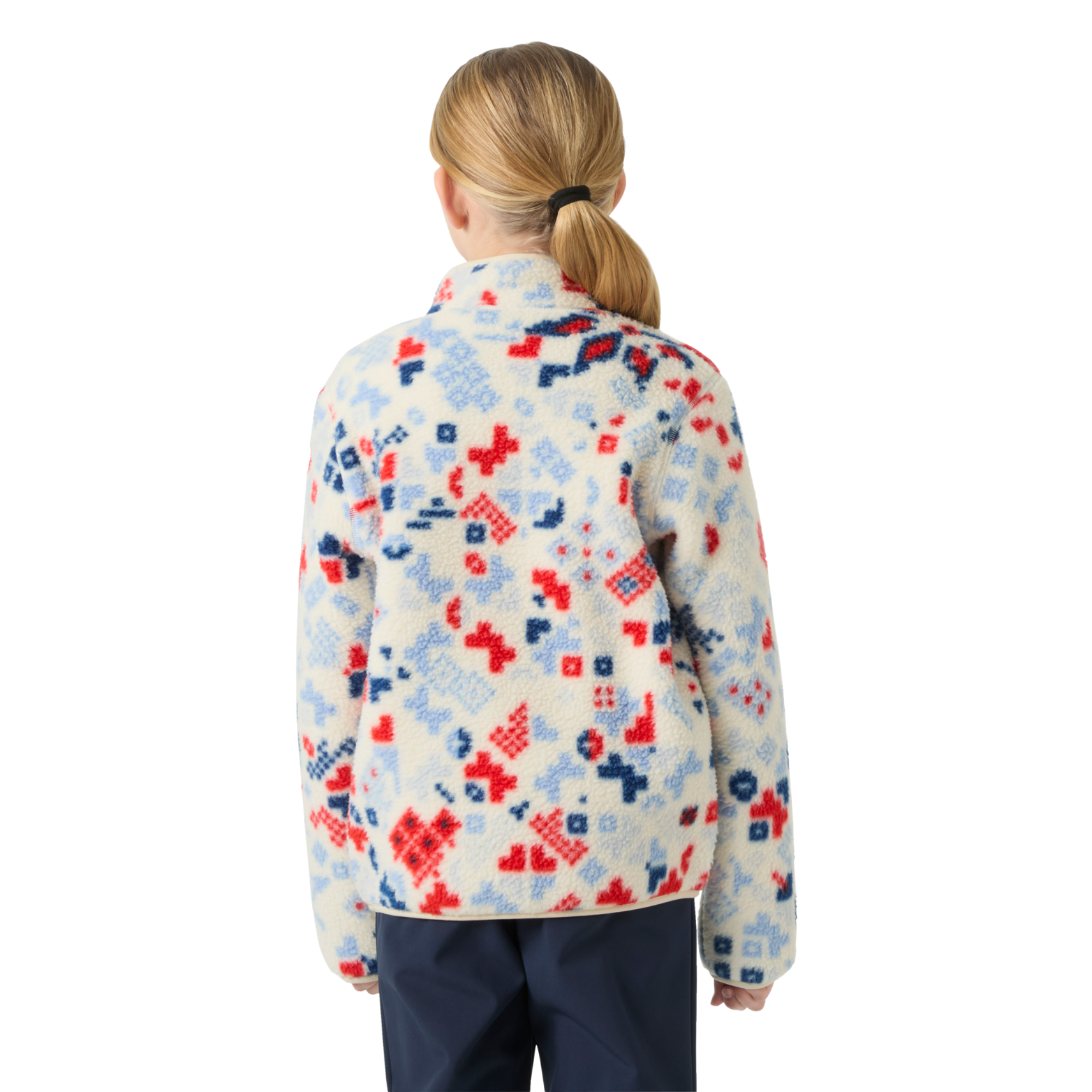 Helly Hansen Junior Frosty Pile Full Zip Fleece Jacket Bright Blue Red AOP 627 40598
