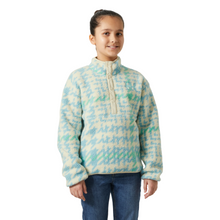 Load image into Gallery viewer, Helly Hansen Junior Frosty Pile Half Snap Fleece Top (Light Cyan Broxburn AOP)(Ages 9-14)
