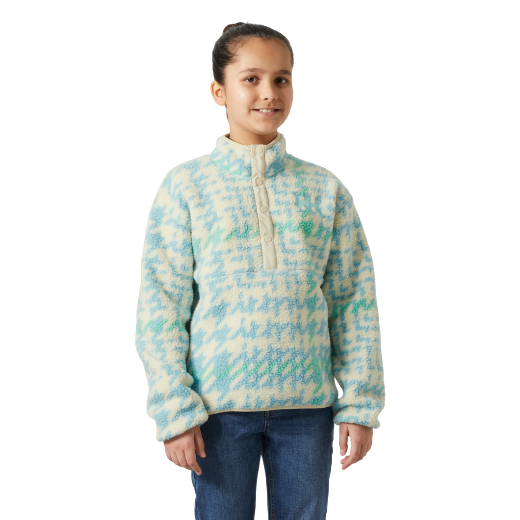 Helly Hansen Junior Frosty Pile Half Snap Fleece Top (Light Cyan Broxburn AOP)(Ages 9-14)