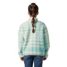 Load image into Gallery viewer, Helly Hansen Junior Frosty Pile Half Snap Fleece Top (Light Cyan Broxburn AOP)(Ages 9-14)
