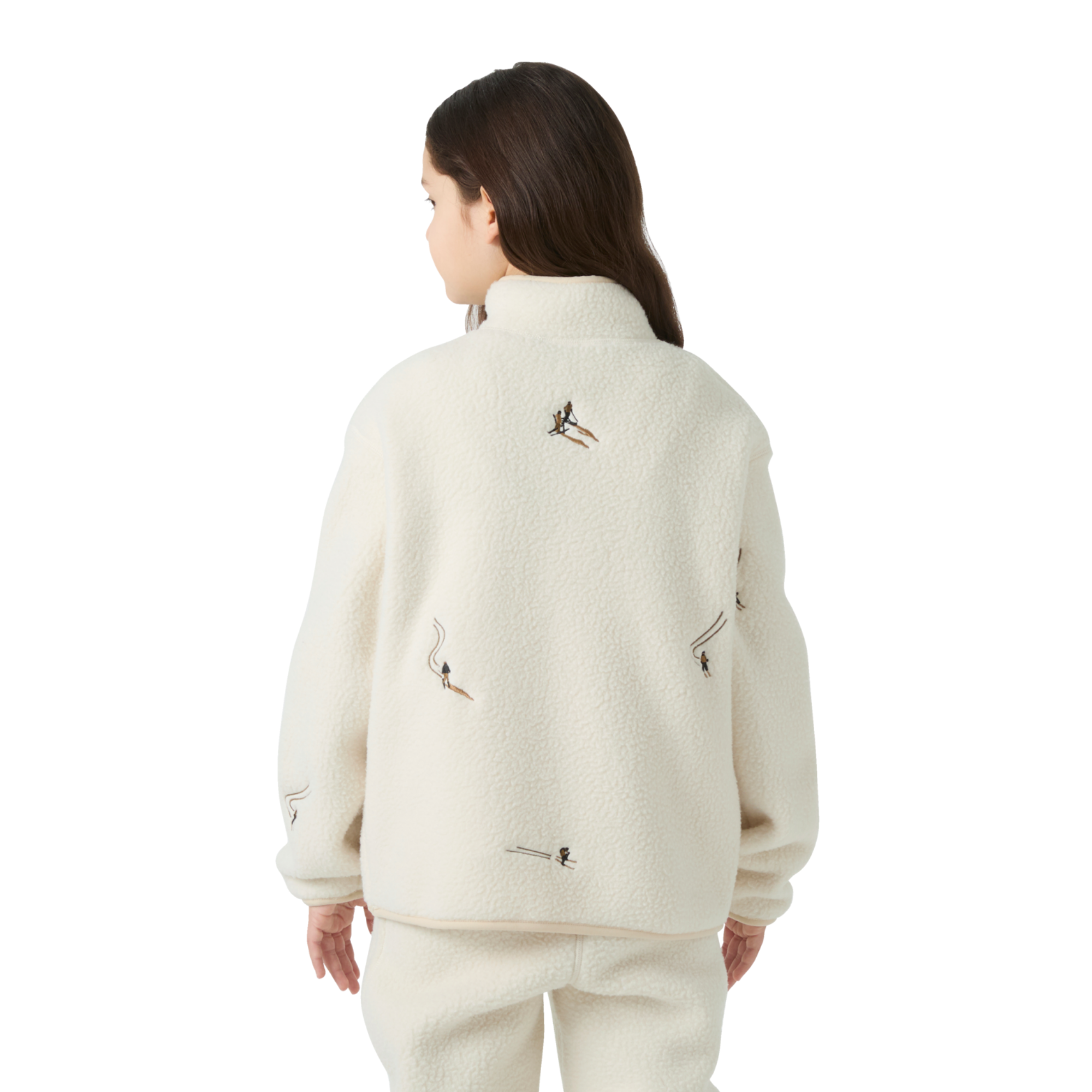 Helly Hansen Junior Frosty Pile Half Snap Sweater Fleece Top Cream Emb 035 41841