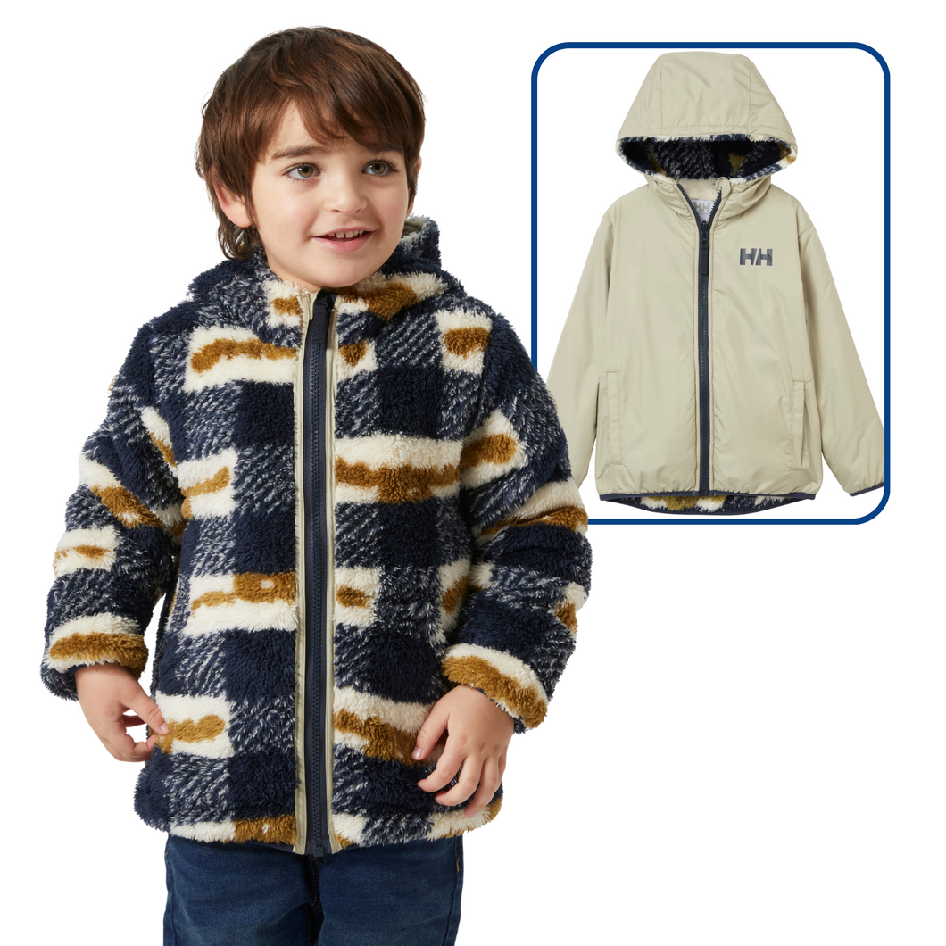 Helly Hansen Kids Champ Reversible Hooded Full Zip Fleece (Light Lav Moose AOP)(Ages 2-8)
