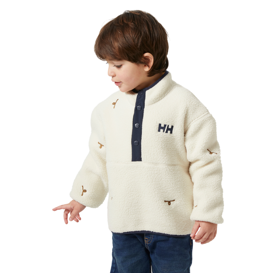 Helly Hansen Kids Frosty Pile Half Snap Fleece Top (Cream Little Moose Embroid)(Ages 1-8)