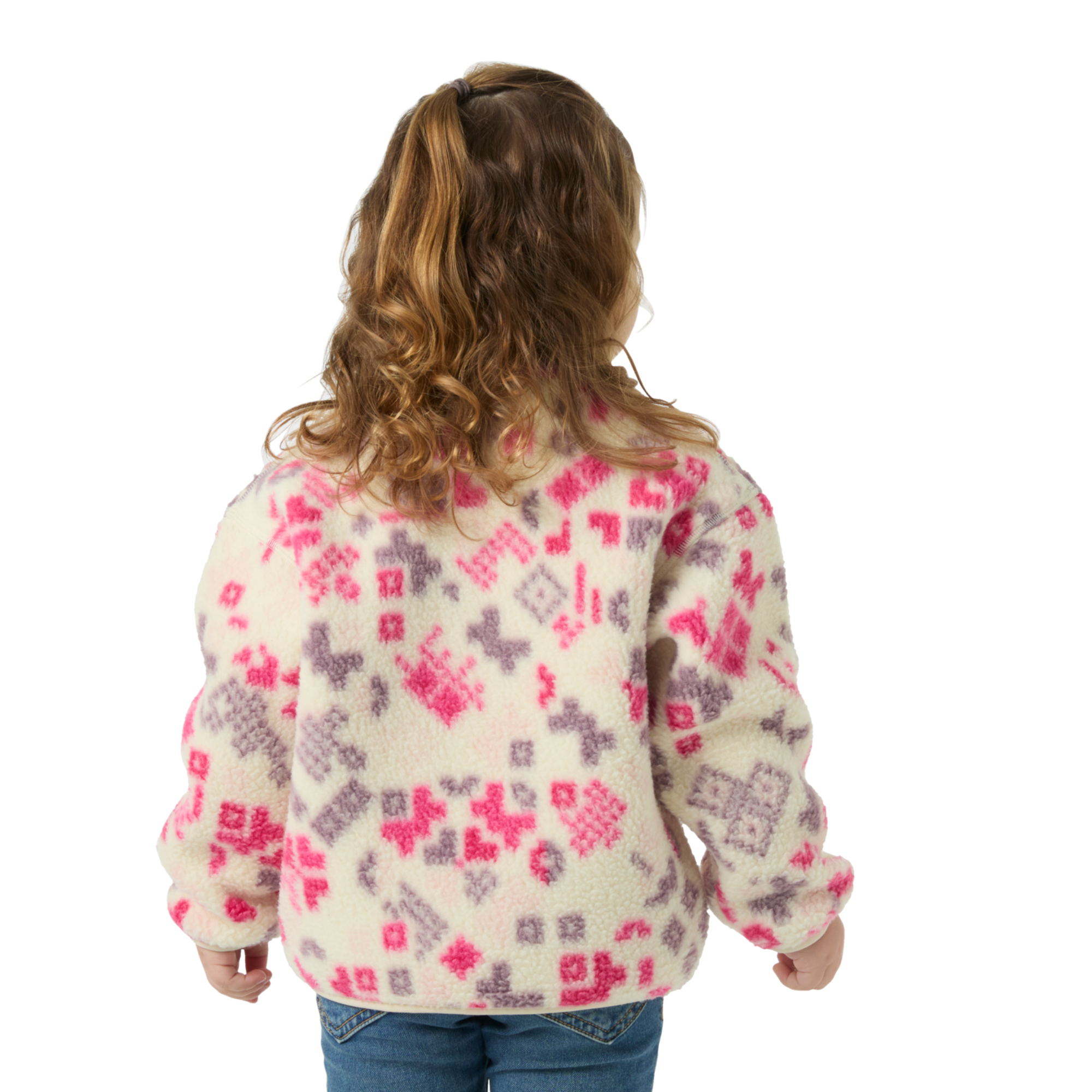 Helly Hansen Kids Frosty Pile Half Snap Sweater Fleece Top Cream AOP 035 40162