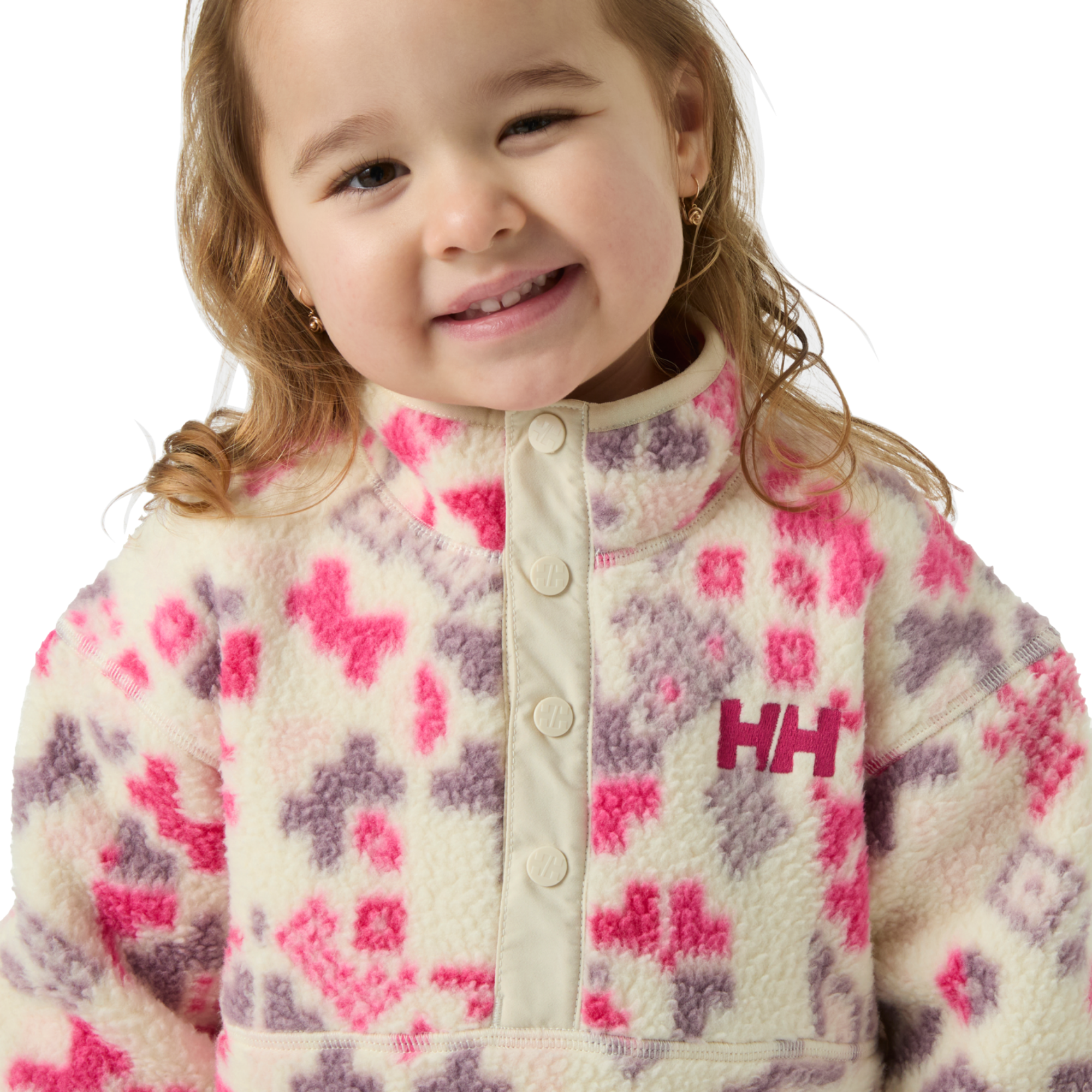 Helly Hansen Kids Frosty Pile Half Snap Sweater Fleece Top Cream AOP 035 40162