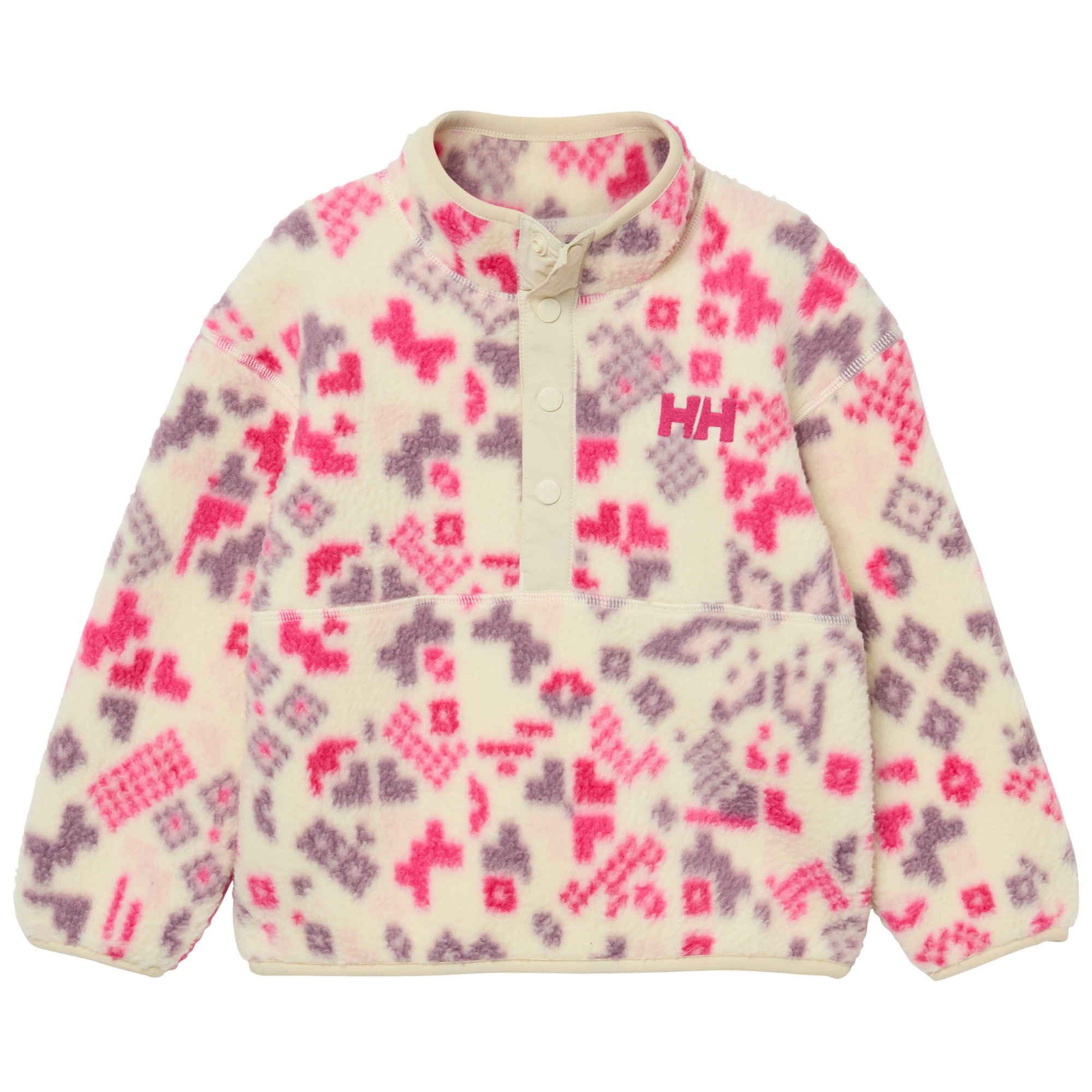 Helly Hansen Kids Frosty Pile Half Snap Sweater Fleece Top Cream AOP 035 40162