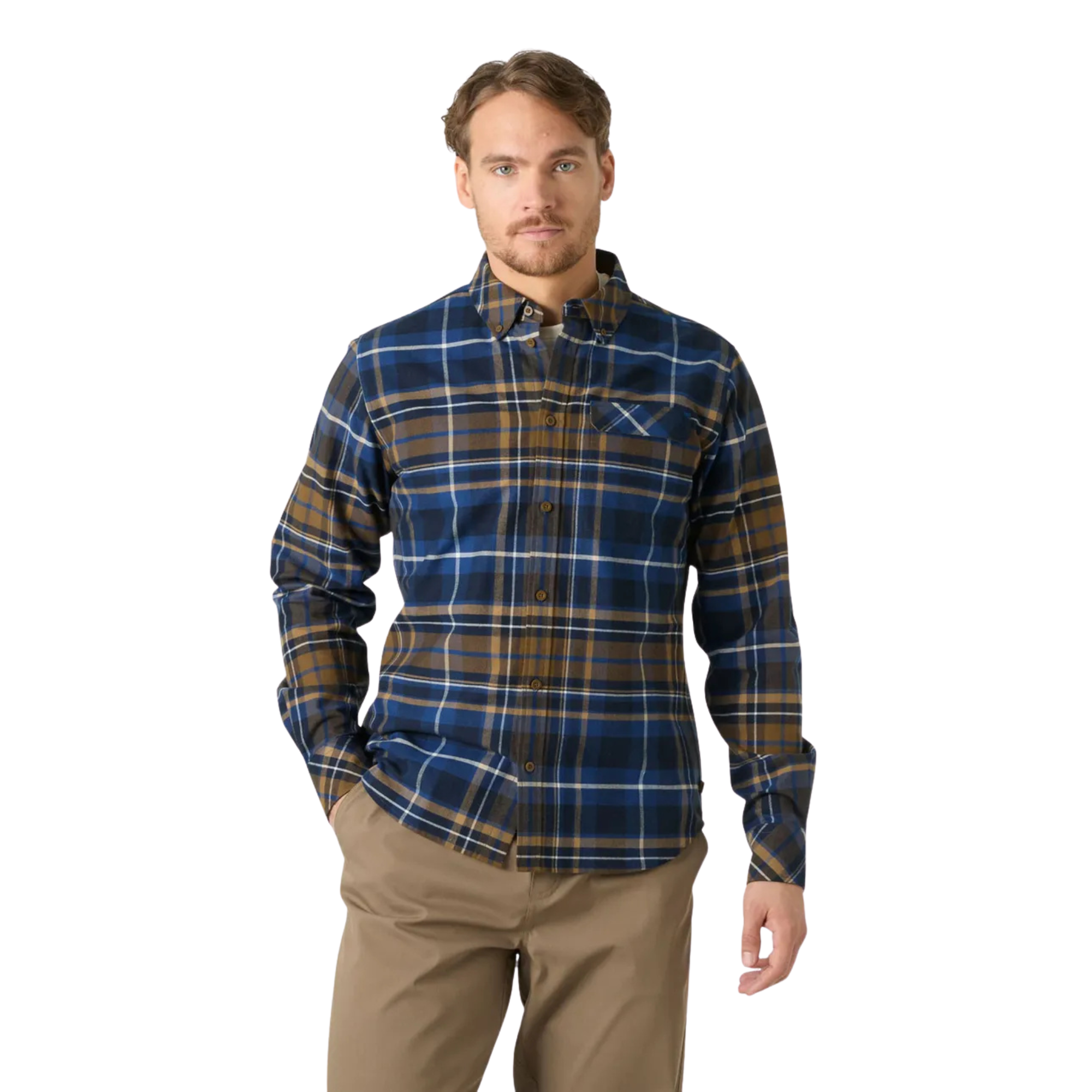 Helly Hansen Men's Classic Check Long Sleeve Shirt Dark Blue Shore Plaid 507 62923