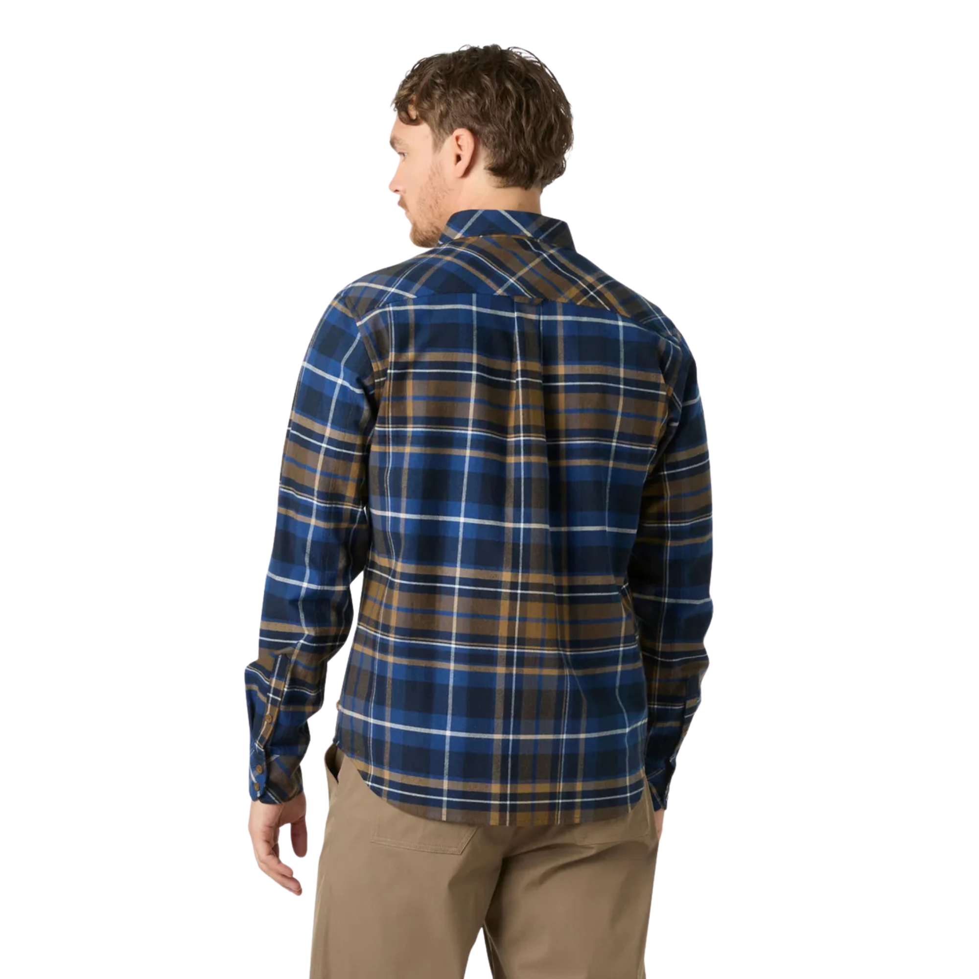 Helly Hansen Men's Classic Check Long Sleeve Shirt Dark Blue Shore Plaid 507 62923