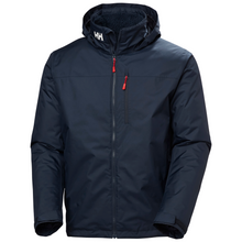 Load image into Gallery viewer, Helly Hansen Men&#39;s Crew Hooded Midlayer HT Waterproof Insulated Jacket 2.0 (Navy)
