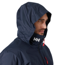 Load image into Gallery viewer, Helly Hansen Men&#39;s Crew Hooded Midlayer HT Waterproof Insulated Jacket 2.0 (Navy)
