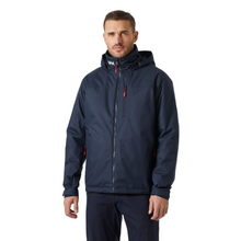 Load image into Gallery viewer, Helly Hansen Men&#39;s Crew Hooded Midlayer HT Waterproof Insulated Jacket 2.0 (Navy)
