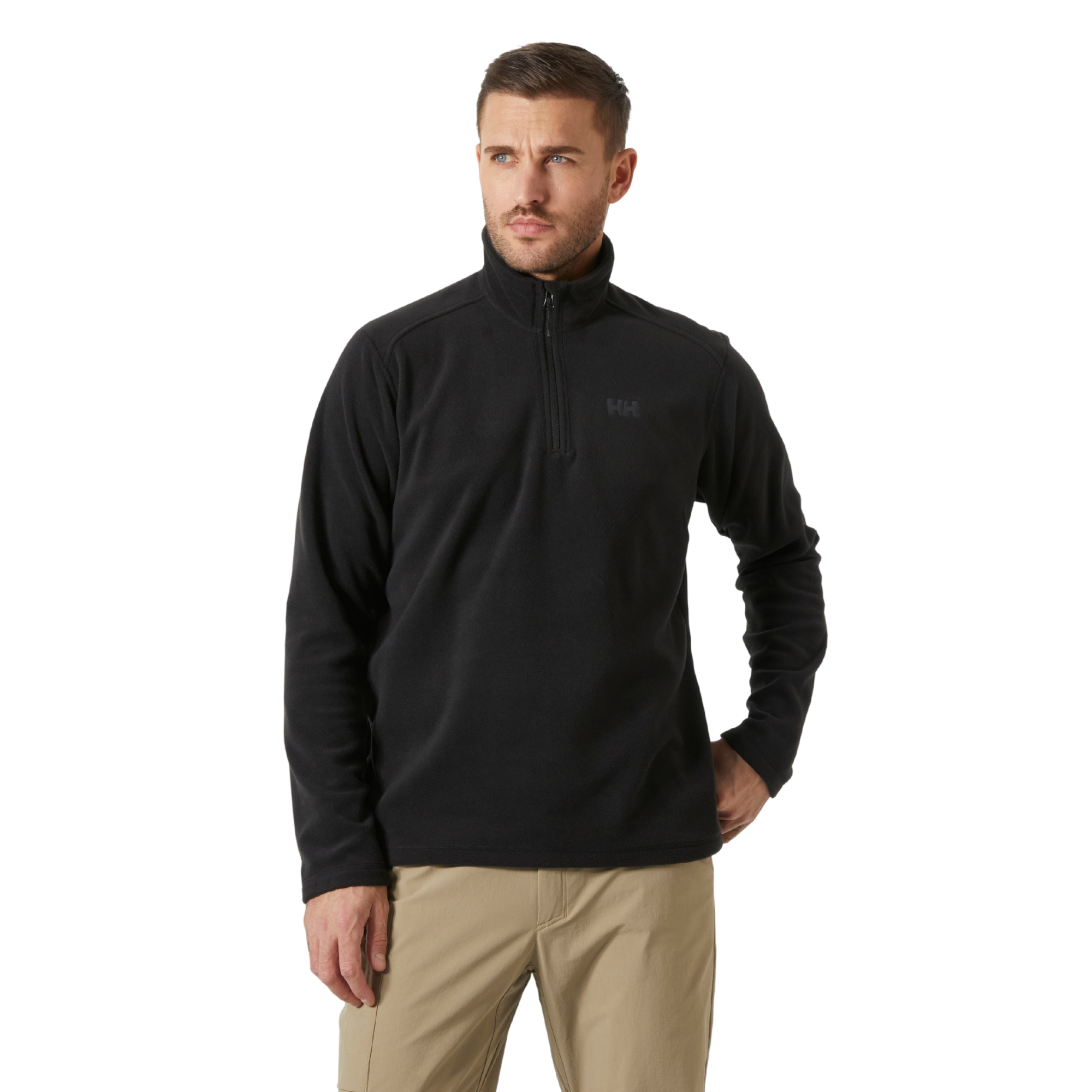 Helly Hansen Men's Daybreaker Polartec Half Zip Fleece Top (Black)