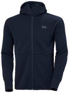 Helly Hansen Men's Evolved Air Hooded Midlayer Full Zip Fleece (Navy)