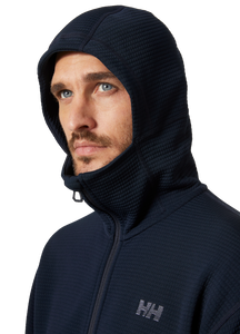 Helly Hansen Men's Evolved Air Hooded Midlayer Full Zip Fleece (Navy)