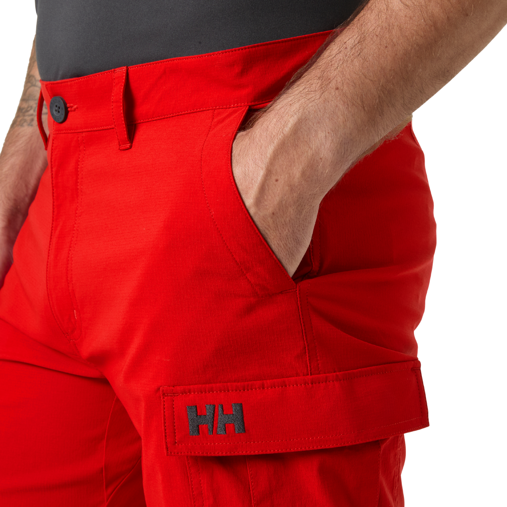 Helly Hansen Men's HH QD UPF50 Cargo Shorts (Red)(11in)