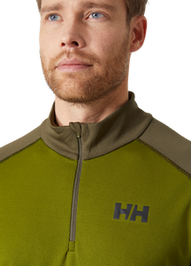 Helly Hansen Men's Lifa Active Half Zip Base Layer Top (Olive Green)