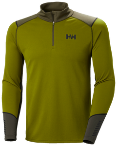 Helly Hansen Men's Lifa Active Half Zip Base Layer Top (Olive Green)