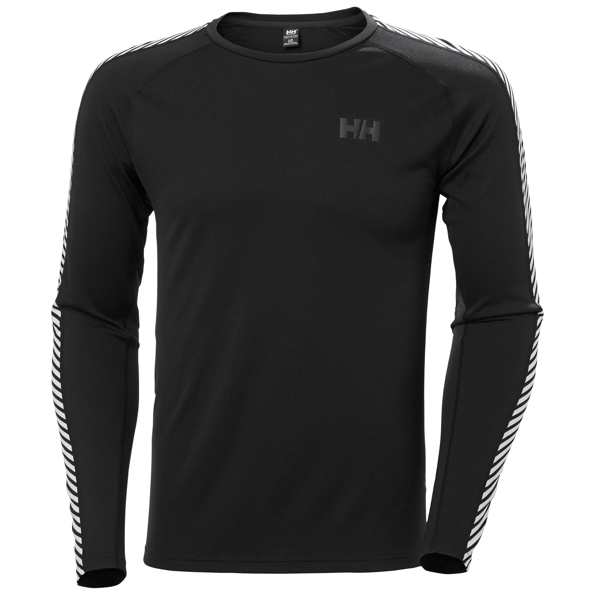 Helly Hansen Men's Lifa Active Stripe Crew Neck Base Layer Top (Black)