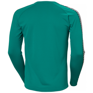 Helly Hansen Men's Lifa Active Stripe Crew Neck Base Layer Top (Signal Green)