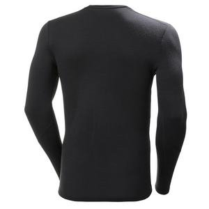 Helly Hansen Men's Lifa Merino Midweight Crew Neck Base Layer Top (Black)