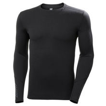 Load image into Gallery viewer, Helly Hansen Men&#39;s Lifa Merino Midweight Crew Neck Base Layer Top (Black)
