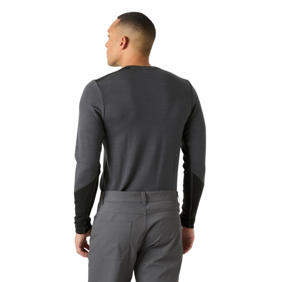 Helly Hansen Men's Lifa Merino Midweight Crew Neck Base Layer Top Thunder Grey 831 49364