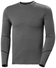 Load image into Gallery viewer, Helly Hansen Men&#39;s Lifa Merino Midweight Crew Neck Long Sleeve Base Layer Top (Concrete)
