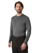 Load image into Gallery viewer, Helly Hansen Men&#39;s Lifa Merino Midweight Crew Neck Long Sleeve Base Layer Top (Concrete)
