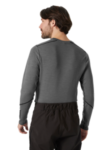 Helly Hansen Men's Lifa Merino Midweight Crew Neck Long Sleeve Base Layer Top (Concrete)