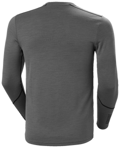 Helly Hansen Men's Lifa Merino Midweight Crew Neck Long Sleeve Base Layer Top (Concrete)