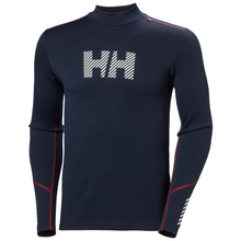 Load image into Gallery viewer, Helly Hansen Men&#39;s Lifa Merino Midweight Logo Long Sleeve Base Layer Top (Navy)
