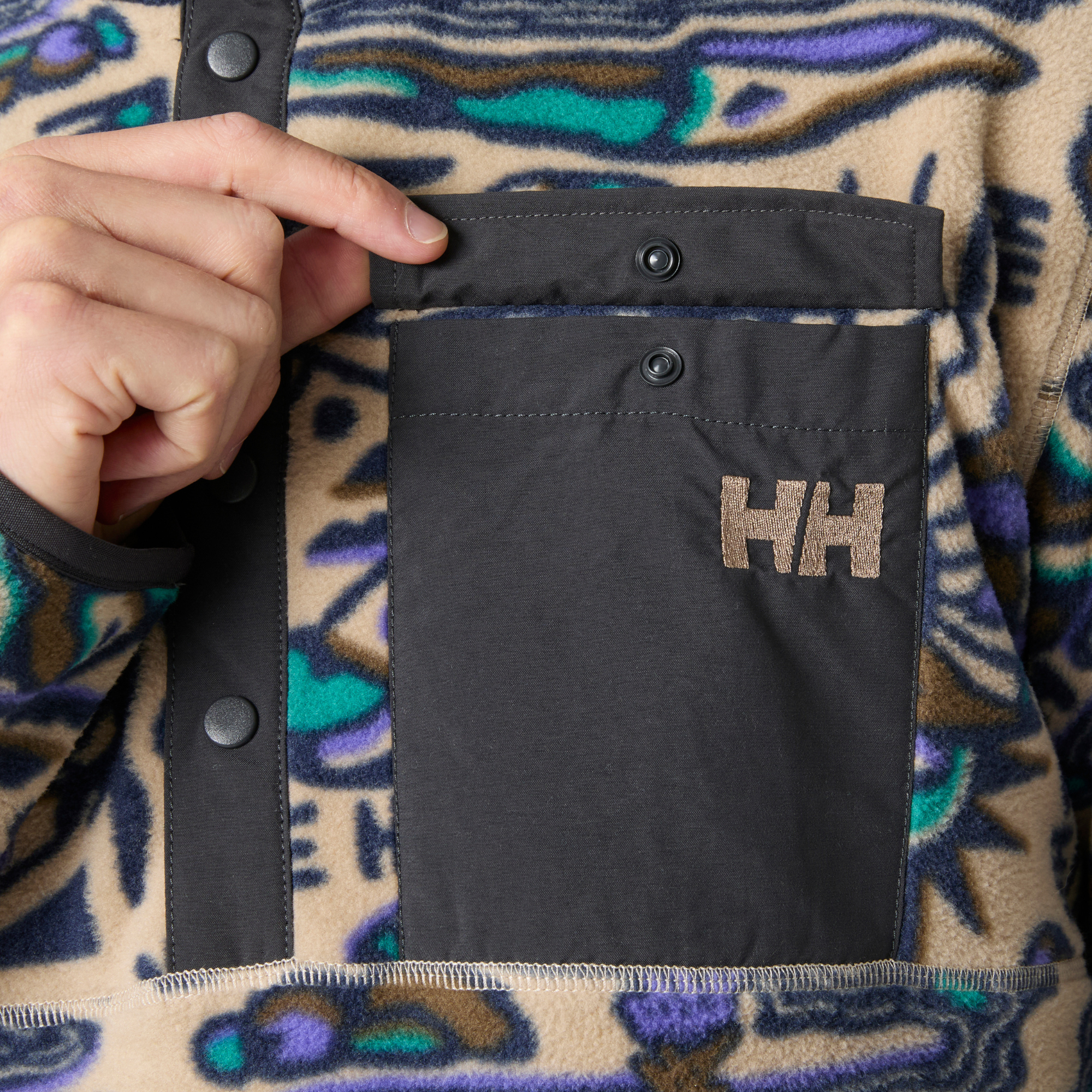 Helly Hansen Men's Maridalen Printed Half Snap Fleece (Khaki Rayco)