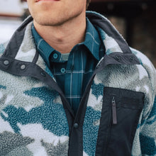 Load image into Gallery viewer, Helly Hansen Men&#39;s Panorama Pile Printed Full Snap Fleece (Dark Creek/Woodland Camo)
