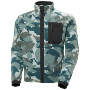 Helly Hansen Men's Panorama Pile Printed Full Snap Fleece (Dark Creek/Woodland Camo)