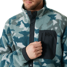 Load image into Gallery viewer, Helly Hansen Men&#39;s Panorama Pile Printed Full Snap Fleece (Dark Creek/Woodland Camo)
