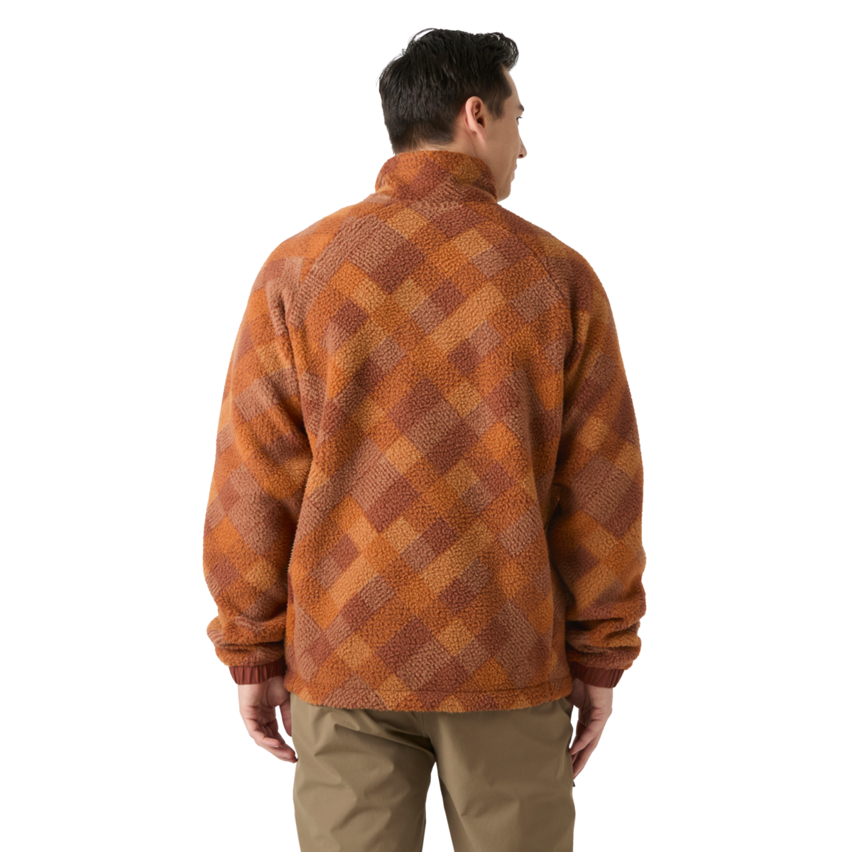 Helly Hansen Men's Panorama Printed Pile Full Snap Fleece (Ginger Biscuit Plaid AOP)