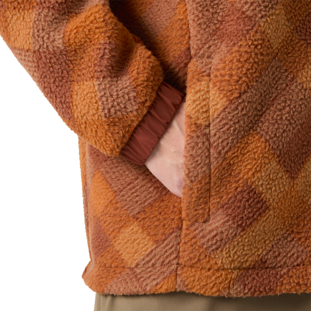 Helly Hansen Men's Panorama Printed Pile Full Snap Fleece (Ginger Biscuit Plaid AOP)