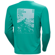 Load image into Gallery viewer, Helly Hansen Men's Skog Graphic UPF40 Long Sleeve Tee (Dark Mint)
