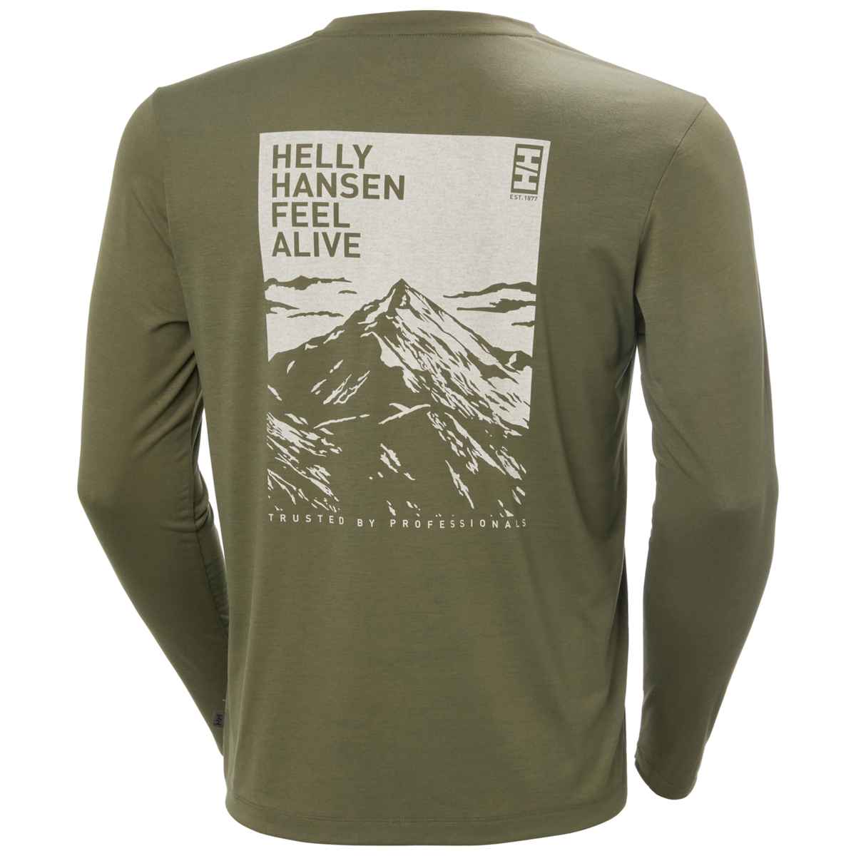 Helly Hansen Men's Skog Graphic UPF40+ Long Sleeve Tee (Utility Green)