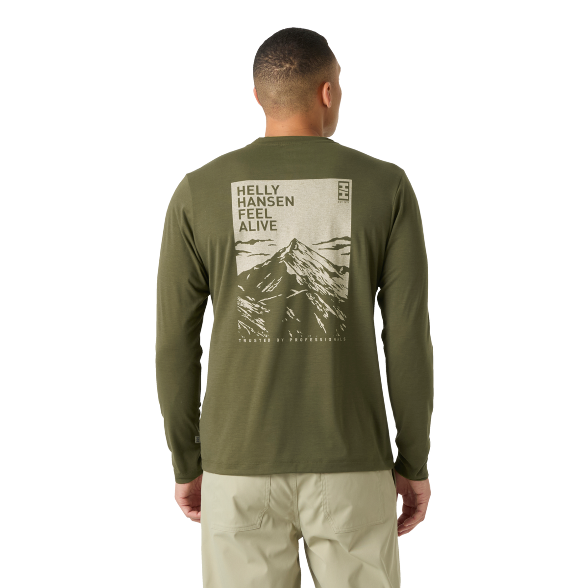 Helly Hansen Men's Skog Graphic UPF40+ Long Sleeve Tee (Utility Green)