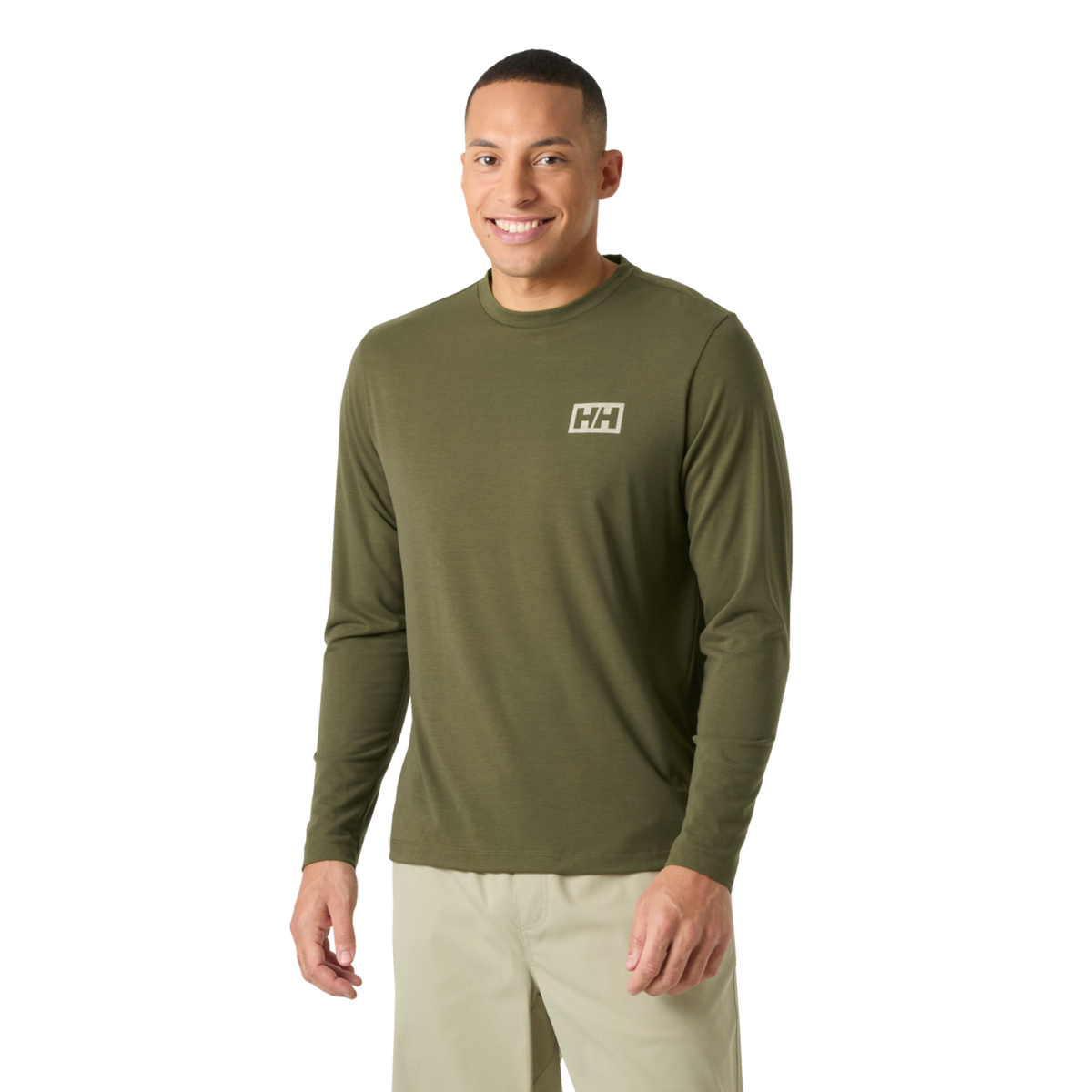 Helly Hansen Men's Skog Graphic UPF40+ Long Sleeve Tee (Utility Green)
