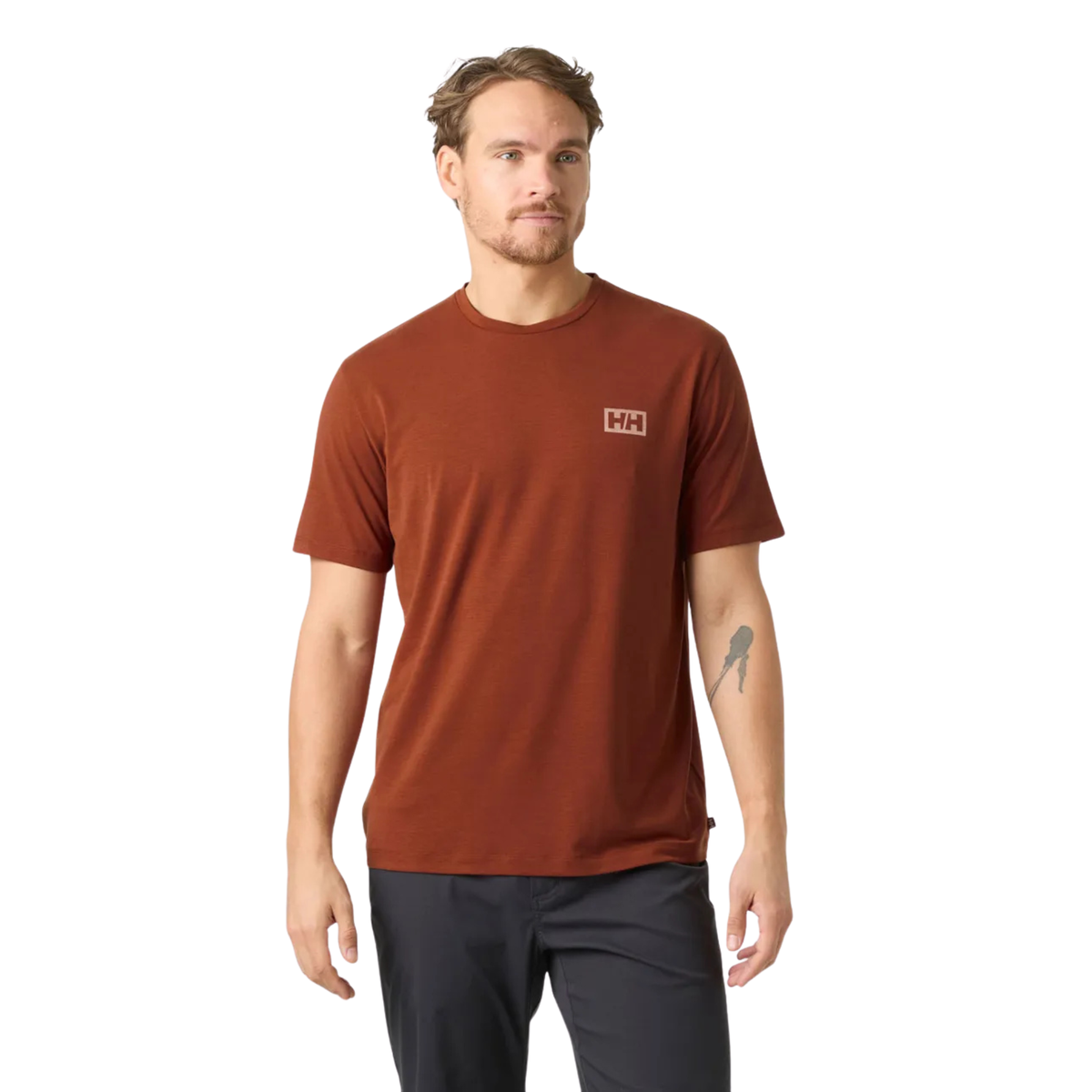 Helly Hansen Men's Skog UPF50 Recycled Graphic Short Sleeve Tee Iron Oxide 300 63082