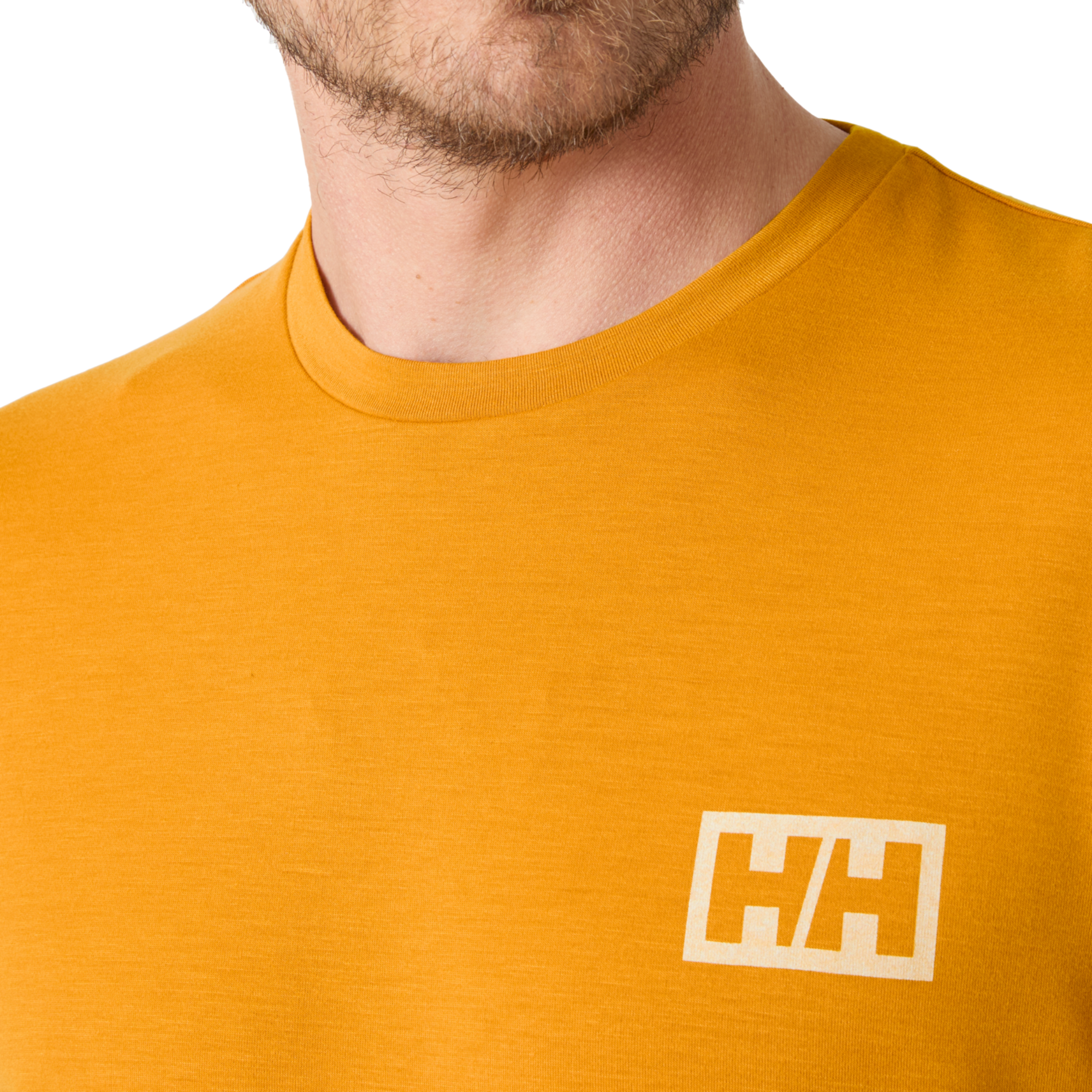 Helly Hansen Men's Skog UPF50 Recycled Graphic Short Sleeve Tee (Mustard)